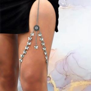 Buterfly Leg Chain Body jewelry Thigh chain Silver